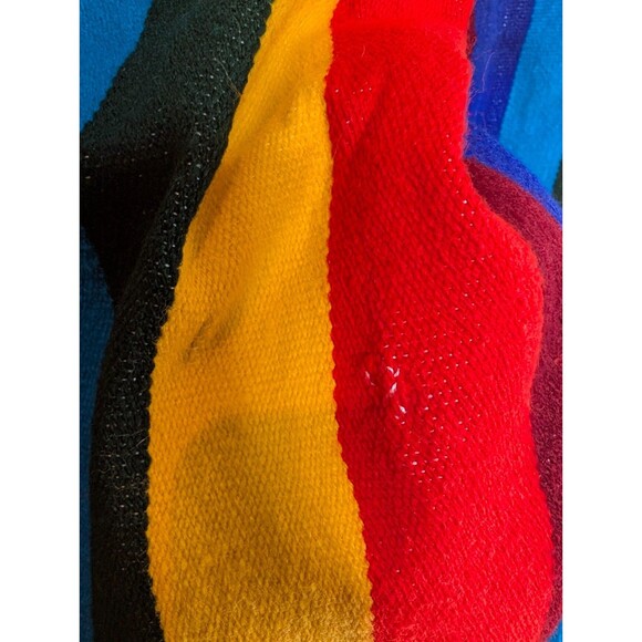 Vtg Pueblo Blanket Striped Bright Rainbow El Paso Saddle Blanket Co 57x81 - Picture 7 of 8